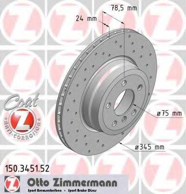 Диск гальмівний задній 150345152 ZIMMERMANN