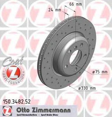 Диск переднього гальма 150348252 ZIMMERMANN