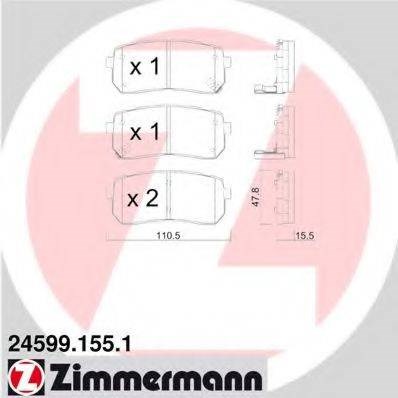 Колодки гальмівні задні, дискові 245991551 ZIMMERMANN