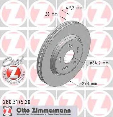 Гальмо дискове переднє 280317520 ZIMMERMANN