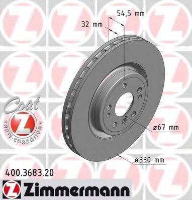 Диск переднього гальма 400368320 ZIMMERMANN
