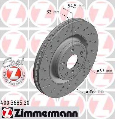 Диск переднього гальма 400368520 ZIMMERMANN