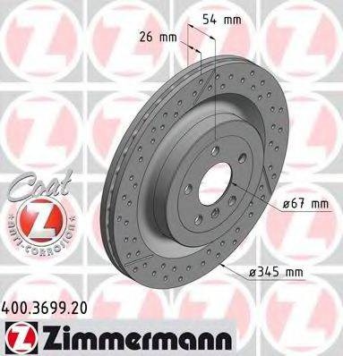 Задні дискові гальма 400369920 ZIMMERMANN