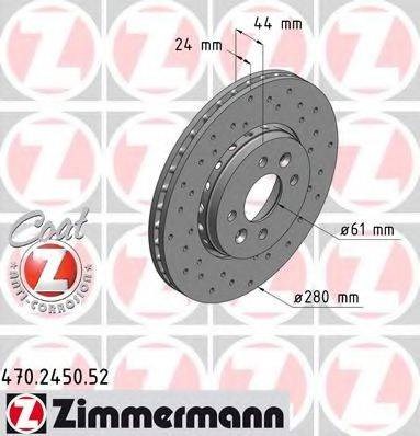Диск переднього гальма 470245052 ZIMMERMANN