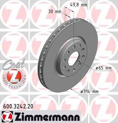 Гальмо дискове переднє 600324220 ZIMMERMANN