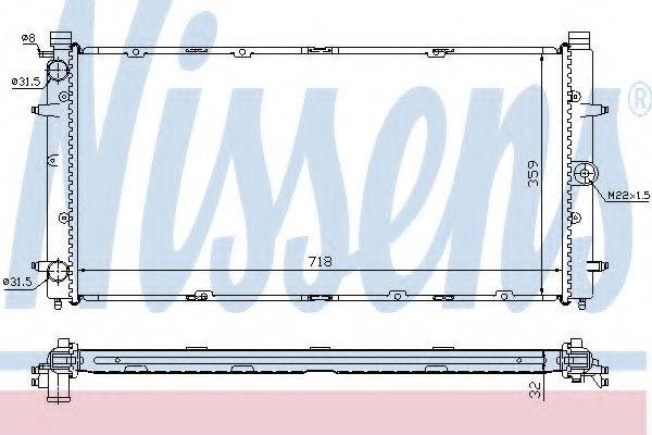 Радіатор системи охолодження двигуна 65273A NISSENS