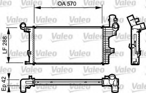 Радіатор охолодження двигуна, додатковий 732303 VALEO
