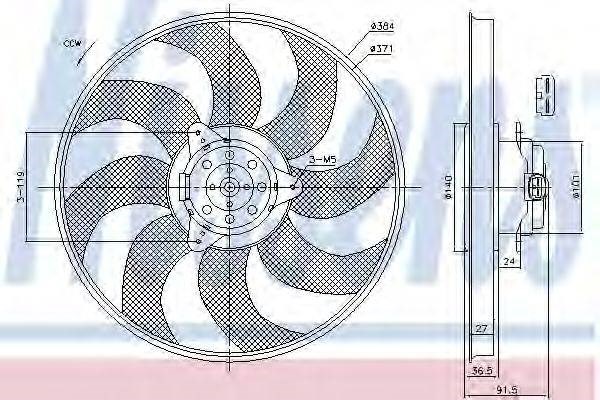 Електровентилятор охолодження 85794 NISSENS