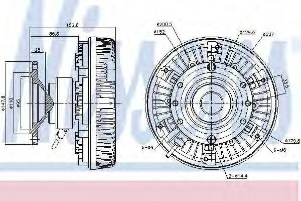 Муфта вязкостная системи охолодження 86028 NISSENS