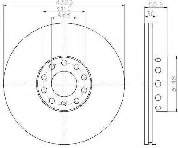 Диск гальмівний передній 8DD355118611 HELLA
