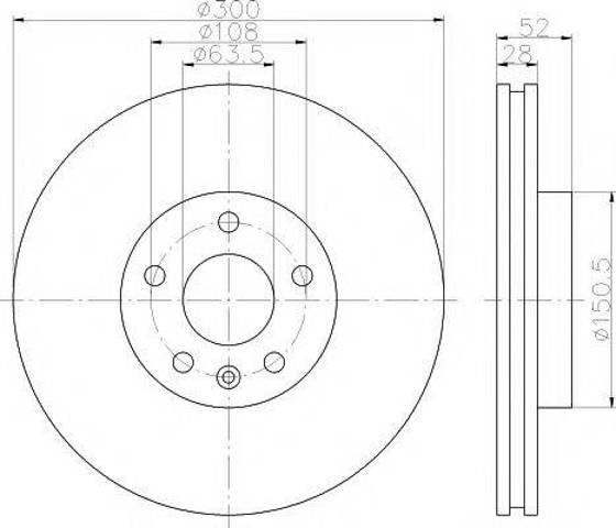 Гальмо дискове переднє 8DD355118831 HELLA