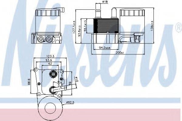 Nissens ford масляний радіатор (з корпусом) transit connect 1,8tdci 02- 90696
