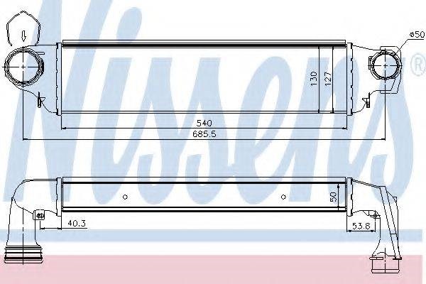 Охолоджувач наддувочного повітря 96654 NISSENS