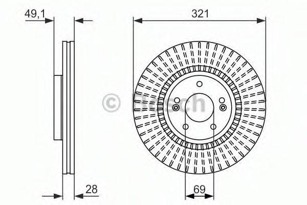 Диск переднього гальма 986479786 BOSCH