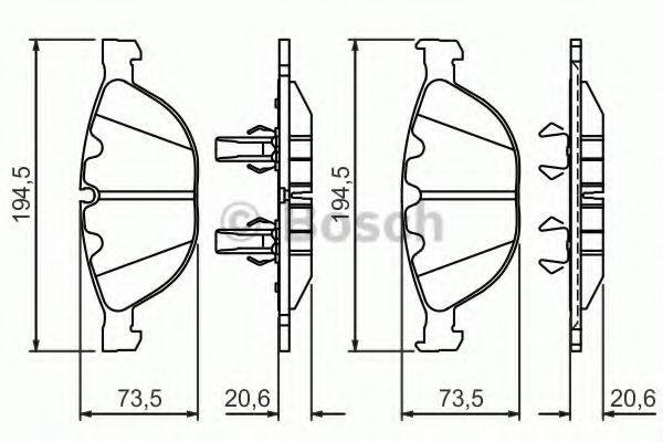 Колодки гальмівні передні, дискові 986494349 BOSCH