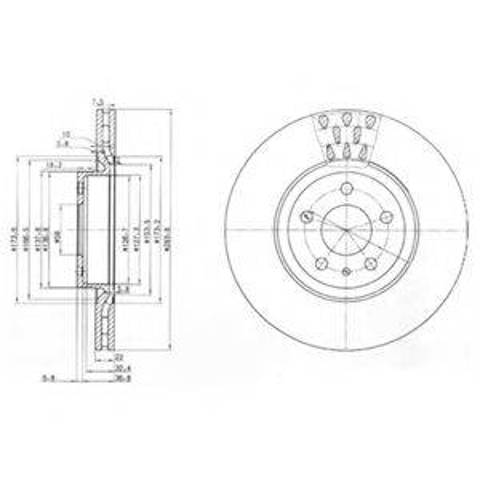 Диск гальмівний передній BG2512 DELPHI