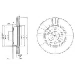 Диск переднього гальма BG3025 DELPHI