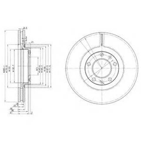 Диск переднього гальма BG3682 DELPHI