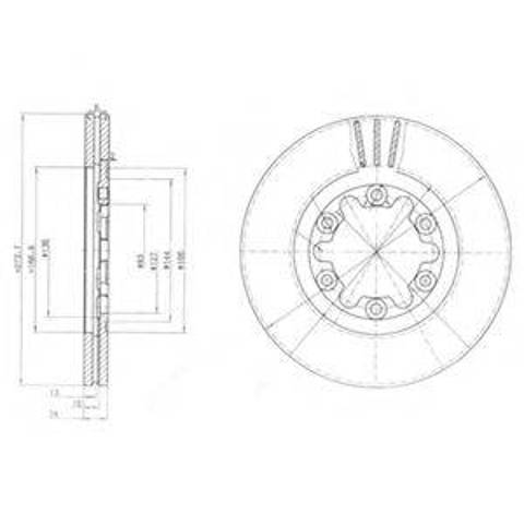 Гальмо дискове переднє BG3809 DELPHI