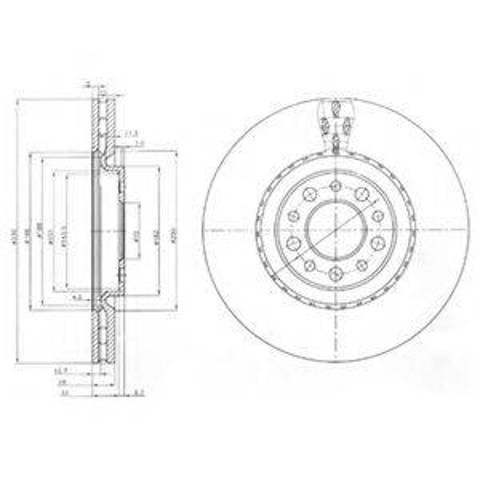 Диск переднього гальма BG3993 DELPHI
