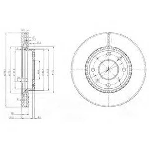 Диск переднього гальма BG4016 DELPHI