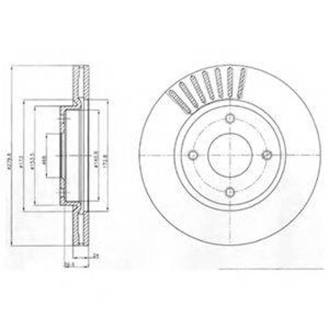 Гальмо дискове переднє BG4337 DELPHI