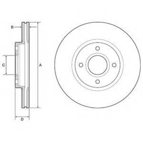 Диск переднього гальма BG4569C DELPHI