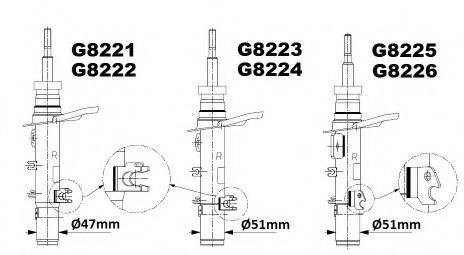 Стійка передня права G8221 MONROE