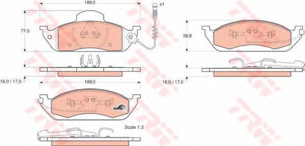 Колодки гальмівні дискові комплект GDB1378 TRW