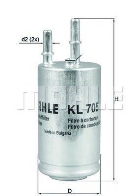 Фільтр паливний volvo s60/s80/v40/v60/v70 06- (h=134mm) KL705