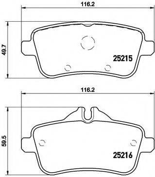 Колодки гальмівні задні, дискові P50099 BREMBO