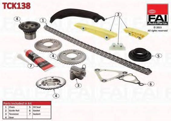 Ланцюг ГРМ, комплект TCK138 FAI