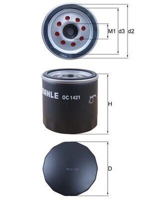 Фільтр масляний ДВЗ OC1421 MAHLE
