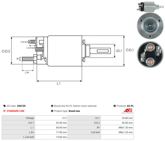 Втягуюче стартера SS0159 AS-PL