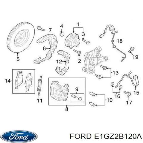 Супорт гальмівний, передній, правий E1GZ2B120A FORD