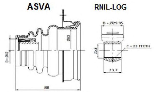 Шрус внутренний левый ремонтный комплект (renault logan 2005-) RNIL-LOG