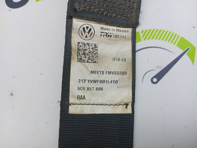 Пасок безпеки задній правий 5C6857806 VAG
