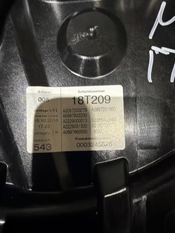 Механізм склопідіймача дверей передніх, правих A2057205023 MERCEDES