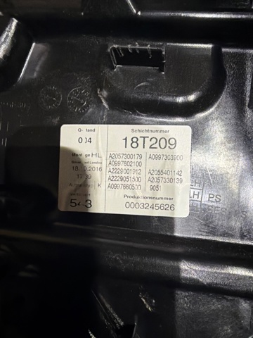 Склопідйомник задніх лівих дверей A2057307904 MERCEDES
