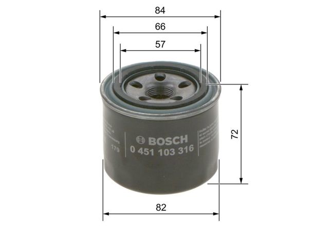 Фільтр масляний грубої очистки (повнопотоковий ф.) 0451103316 BOSCH