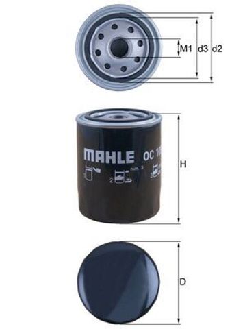 Фільтр масляний ДВЗ OC105 MAHLE