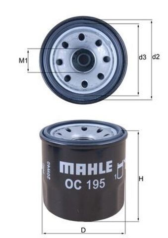 Фільтр масляний грубої очистки (повнопотоковий ф.) OC195 MAHLE