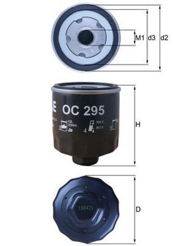 Маслофільтр OC295 MAHLE
