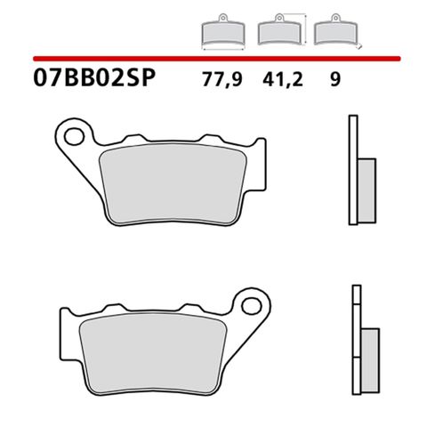 Колодки гальмові задні, дискові 07BB02SP BREMBO