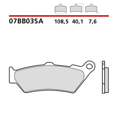 Колодки гальмові задні, дискові 07BB03SA BREMBO
