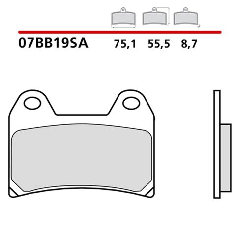 Колодки гальмівні дискові комплект 07BB19SA BREMBO