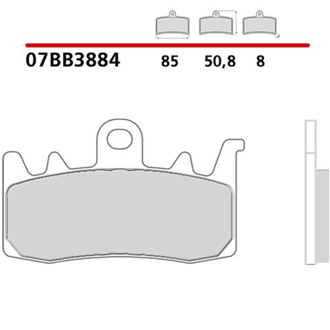 Колодки гальмівні дискові комплект 07BB3884 BREMBO