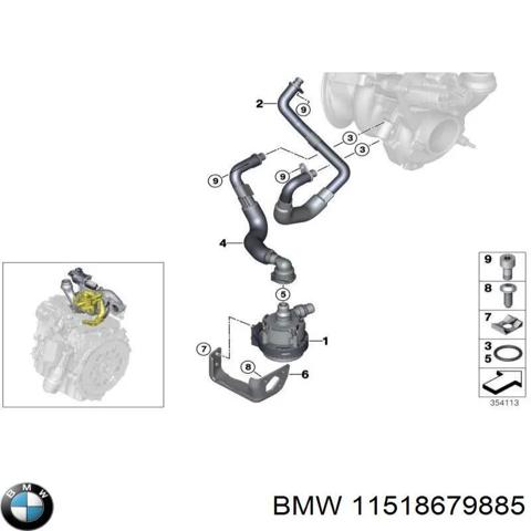 Помпа водяна, (насос) охолодження, додатковий електричний 11518679885 BMW