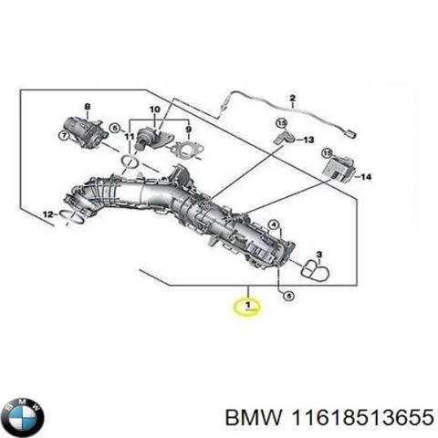 Колектор впускний 11618513655 BMW