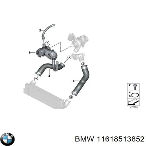 Шланг/патрубок інтеркуллера 11618513852 BMW
